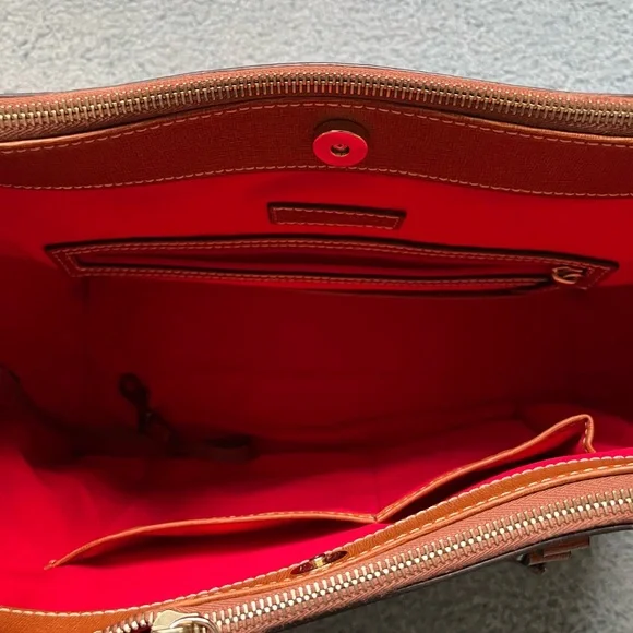 Dooney & Bourke Tan Leather Briefcase - Picture 4 of 5